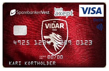 Bankkort med FK Vidar-motiv